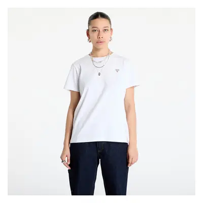 Tričko Guess JEANS Classic Mini Triangle Tee Pure White