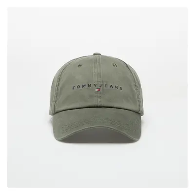 Kšiltovka Tommy Jeans Linear Washed Cap Green