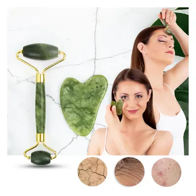 Masážní set Face roller a Gua Sha inSPORTline Siarto Set