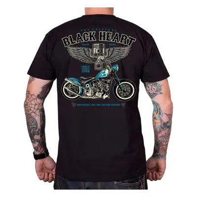 Triko BLACK HEART Blue Chopper černá