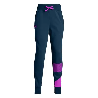 Dívčí tepláky Under Armour Rival Jogger Techno Teal/Fluo Fuchsia