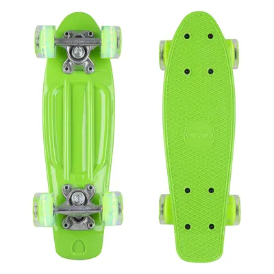 Mini penny board WORKER Pico 17" se svítícími kolečky zelená deska, zelená kolečka