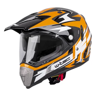 Moto přilba W-TEC Dualsport Black-Fluo Orange