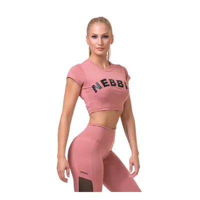 Dámský crop top krátkým rukávem Nebbia Sporty Hero Old Rose