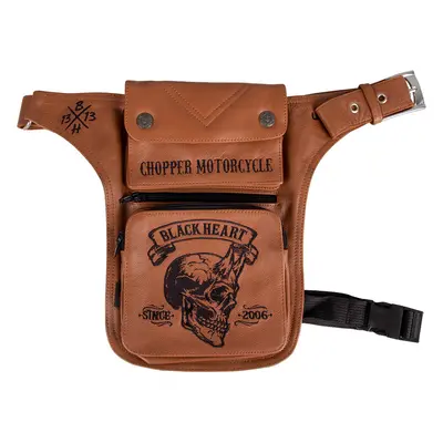 Stehenní kapsa W-TEC Black Heart Devil Skull Brown Leather