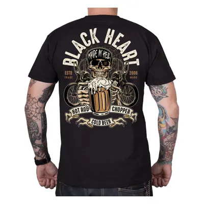 Triko BLACK HEART Beer Biker černá