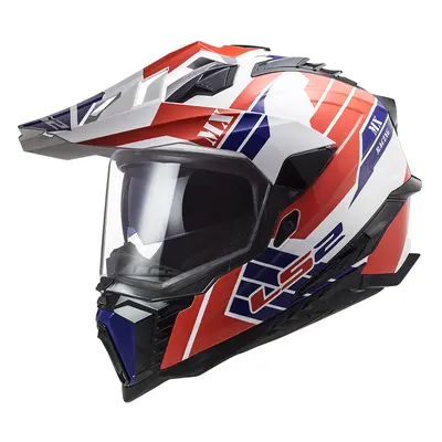 Enduro helma LS2 MX701 Explorer Atlantis Glossy Red White Blue