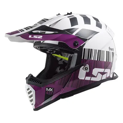 Moto přilba LS2 MX437 Fast Evo XCode Gloss White Violet