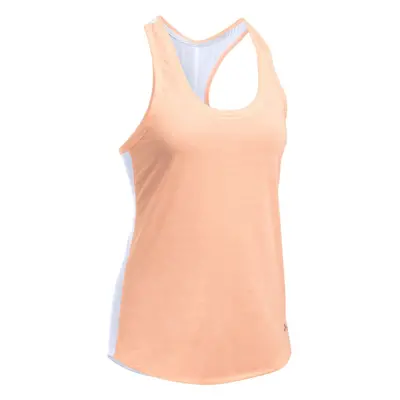 Dámské běžecké tílko Under Armour Threadborne Run Mesh Tank True Gray Heather/Peach Orange/Refle