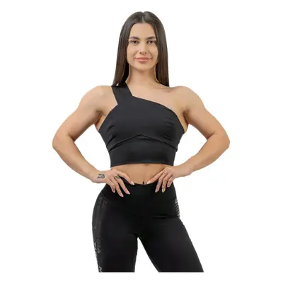 Dámská sportovní podprsenka vysokou podporou Nebbia INTENSE Asymmetric Black