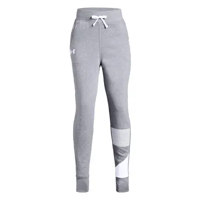 Dívčí tepláky Under Armour Rival Jogger Steel Light Heather/White