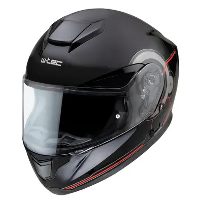 Moto přilba W-TEC Yorkroad Fusion Black Grey Red Glossy