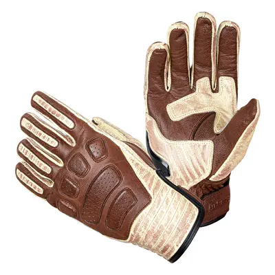 Kožené moto rukavice W-TEC Retro Gloves hnědo-béžová