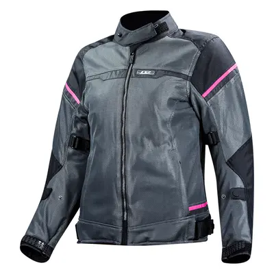 Dámská moto bunda LS2 Riva Black Dark Grey Pink černá/tmavě šedá/růžová