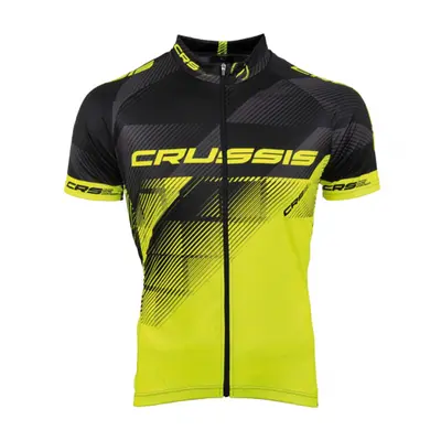 Cyklistický dres Crussis CSW-046 černá-fluo žlutá