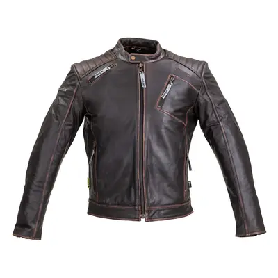 Kožená moto bunda W-TEC Embracer Vintage Dark Brown