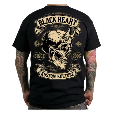 Triko BLACK HEART Devil Skull černá