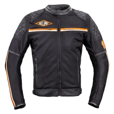 Letní moto bunda W-TEC 2Stripe černo-béžovo-oranžová