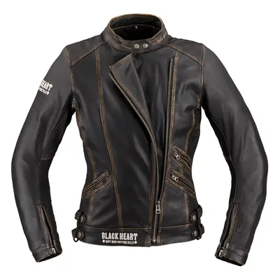 Dámská kožená moto bunda W-TEC Black Heart Lizza vintage hnědá