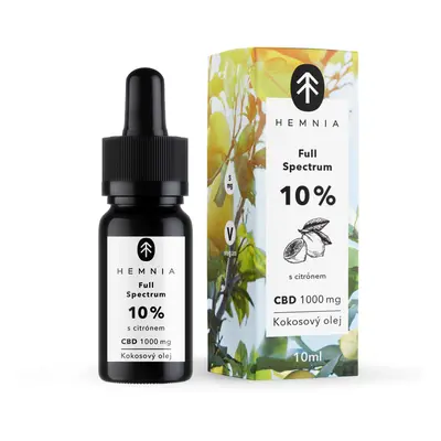 Kokosový olej Hemnia Full Spectrum CBD 10%, mg, ml citrón