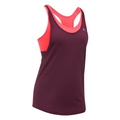 Dámské funkční tílko Under Armour HG Armour 2-In-1 Tank Raisin Red/Marathon Red/Metallic Silver