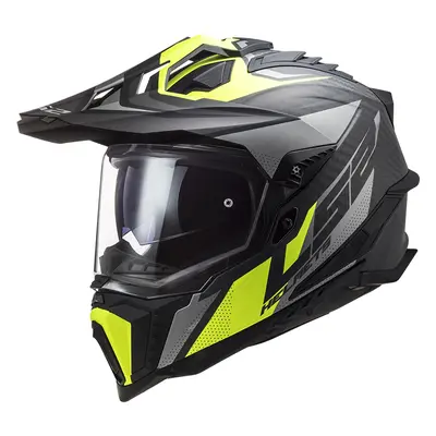 Enduro helma LS2 MX701 Explorer C Focus Matt Titanium H-V Yellow