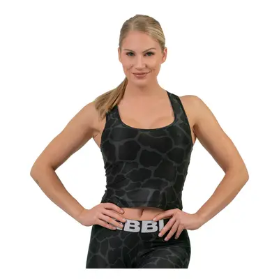 Dámský sportovní crop top Nebbia Ocean Selected "Racer Back" Black