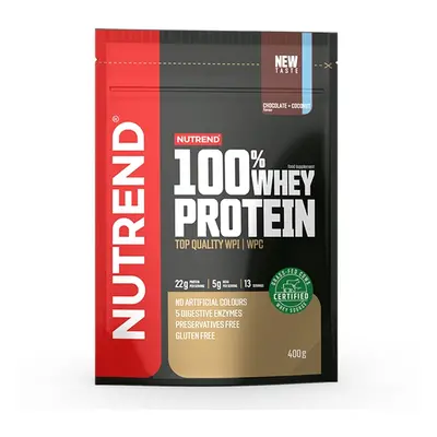 Práškový koncentrát Nutrend 100% WHEY Protein 400g bílá čokoláda-kokos