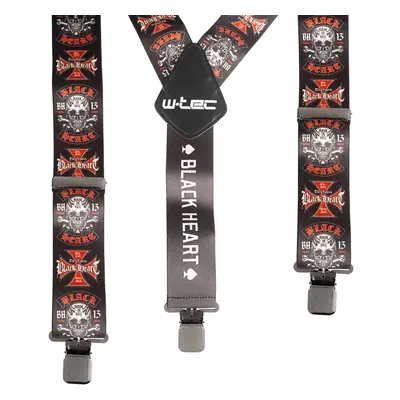 Kšandy W-TEC Black Heart Suspenders Cross Skull