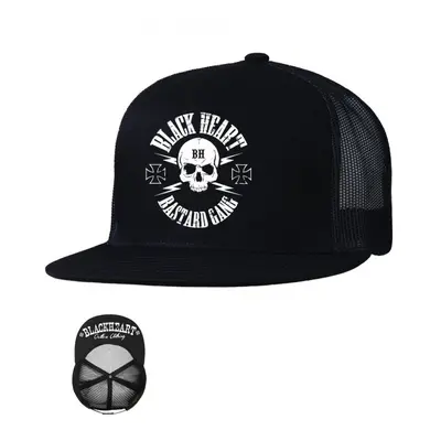 Kšiltovka BLACK HEART Bastard Skull Trucker černá