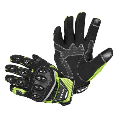 Moto rukavice W-TEC Upgear černá-fluo