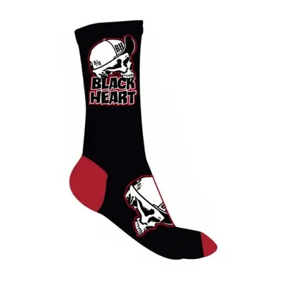 Ponožky BLACK HEART Cap Skull Socks bílo-černo-červená