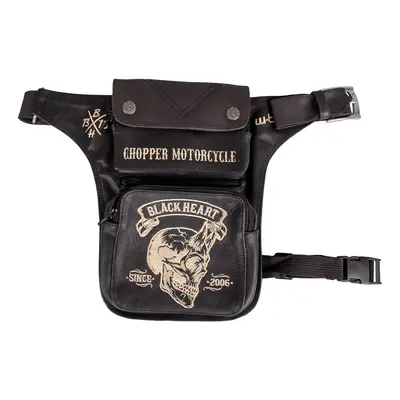 Stehenní kapsa W-TEC Black Heart Devil Skull Black Leather