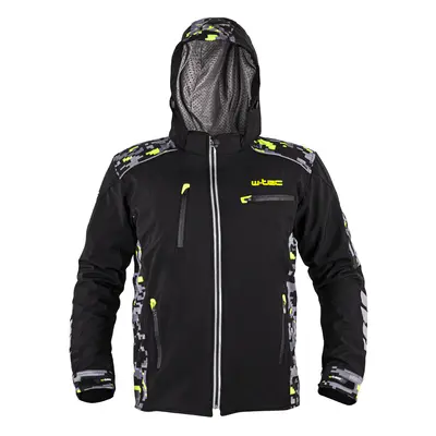 Pánská softshellová moto bunda W-TEC Kybero černá-fluo