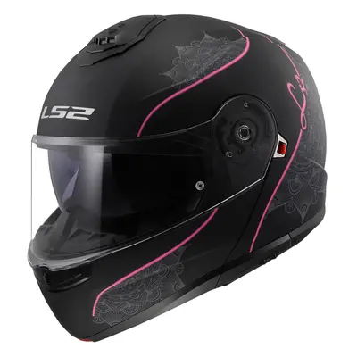 Výklopná přilba LS2 FF908 Strobe II Lux Matt Black-Pink