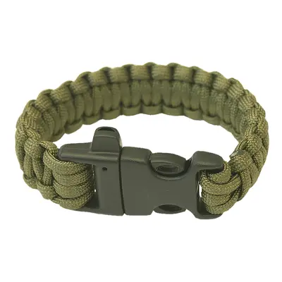 Náramek Highlander Paracord - trojzubec, píšťalka olivově zelená