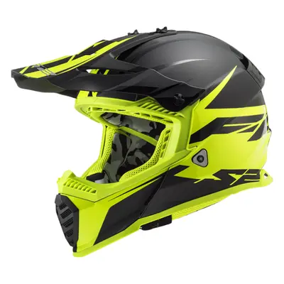 Moto přilba LS2 MX437 Fast Evo Roar Matt Black H-V Yellow