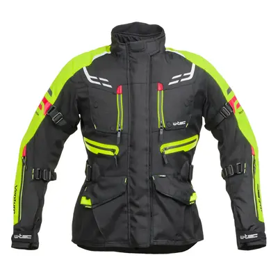 Dámská moto bunda W-TEC Ventura Lady černá-fluo žlutá