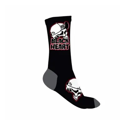 Ponožky BLACK HEART Cap Skull Socks šedo-černá