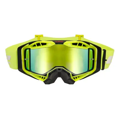 Motokrosové brýle LS2 Aura Pro Black Yellow iridiové sklo