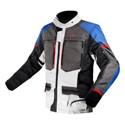 Pánská moto bunda LS2 Norway Blue Black Grey Red modrá/černá/šedá/červená