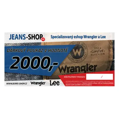 JEANS-SHOP Dárkový poukaz JEANS-SHOP.CZ v hodnotě 2000