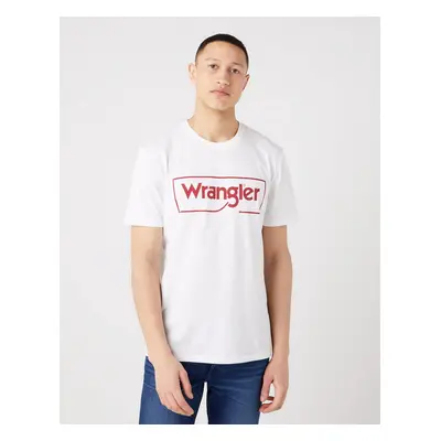 Pánské triko WRANGLER W70JD3989 FRAME LOGO TEE WHITE