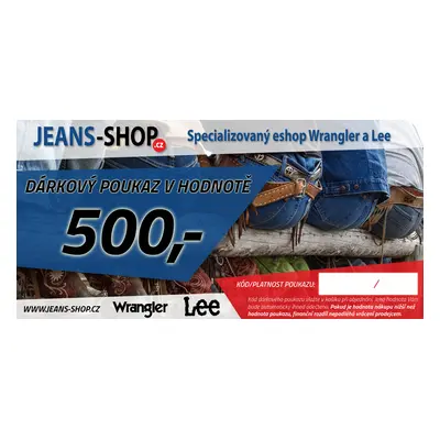 JEANS-SHOP Dárkový poukaz JEANS-SHOP.CZ v hodnotě 500