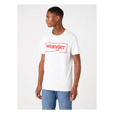 Pánské tričko WRANGLER W7H3D3989 FRAME LOGO TEE WHITE