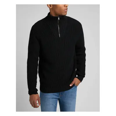 Pánský svetr LEE L83YDE01 HALF ZIP KNIT BLACK