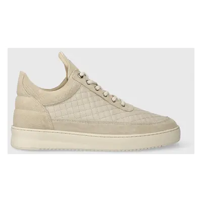 Kožené sneakers boty Filling Pieces Low Top Quilted béžová barva, 10100151919