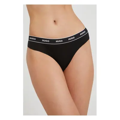 Tanga HUGO (3-pack) černá barva, 50469681