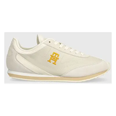 Sneakers boty Tommy Hilfiger TH HERITAGE RUNNER béžová barva, FW0FW07892