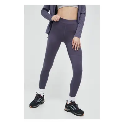 Sportovní legíny Jack Wolfskin Berntal Tights dámské, fialová barva, hladké